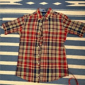 Pendleton seaside men’s madras plaid short sleeve button down shirt - M
